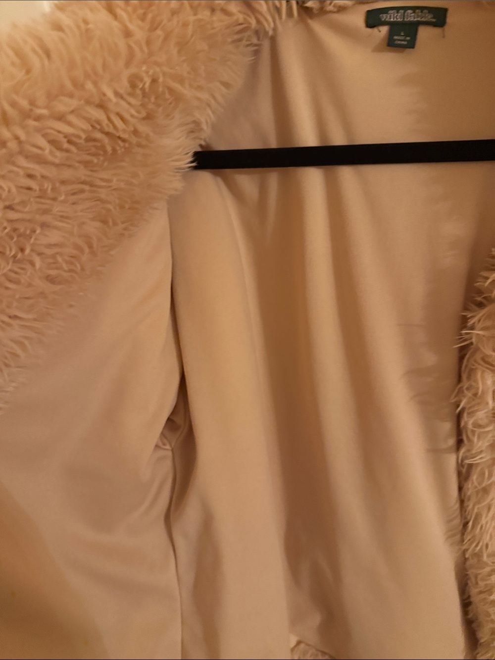 wild fable Plush Faux Fur Teddy Jacket in Beige - Picture 4 of 4